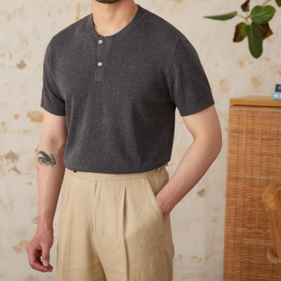 Suéter de Lino Mezclado Estilo Old Money para Hombre