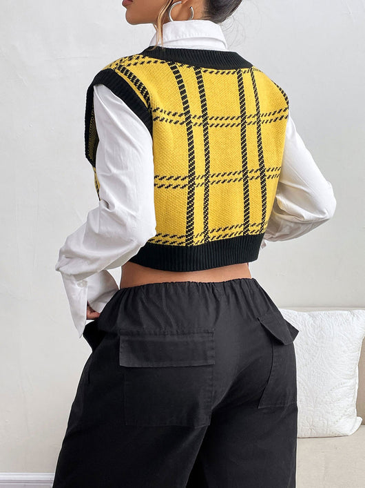 Chaleco Cuadrillé Escote V para Mujer - Image 11