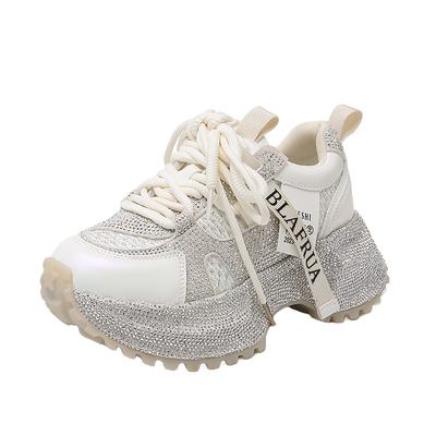 Tenis Deportivos Brillantes con Lentejuelas, Diseño Plateado y Rojo con Cristales - Image 36