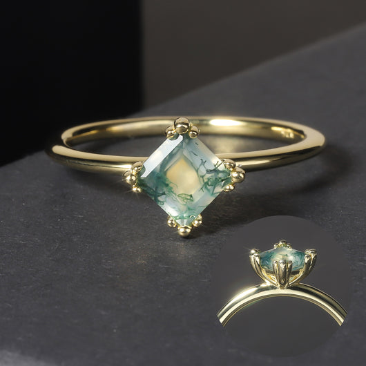 Anillo de Ágata Acuática Natural con Diseño Elegante - Image 8