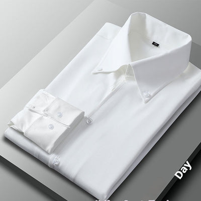 Camisa Business Casual Manga Larga Slim Fit Cuello Italiano Hombre - Image 6