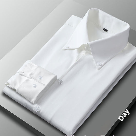Camisa Business Casual Manga Larga Slim Fit Cuello Italiano Hombre - Image 6