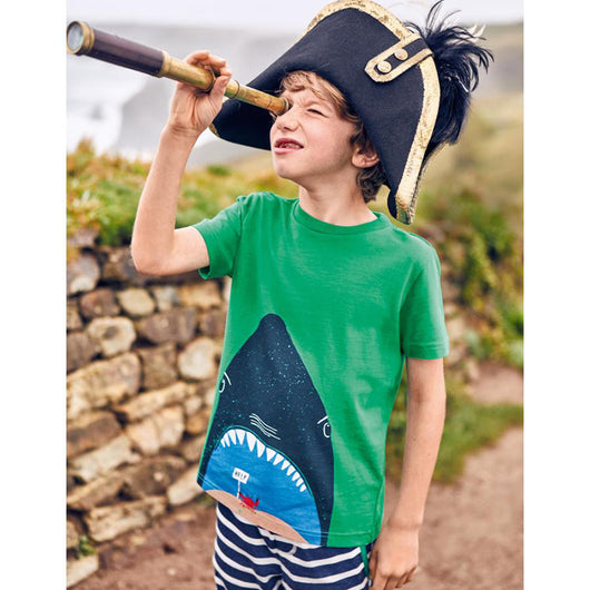 Camiseta Infantil Estampada de Algodón Puro con Corte Relajado