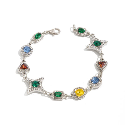 Collar Conjunto de Cruz y Estrella con Piedras de Gema Coloridas para Hombre - Image 8