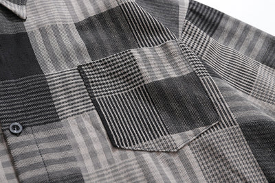Camisa Retro a Cuadros Suelta de Manga Larga para Hombre - Image 4