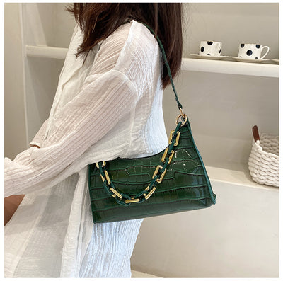 Bolso de Hombro con Textura de Piedra y Cadena para Mujer - Image 5