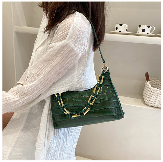 Bolso de Hombro con Textura de Piedra y Cadena para Mujer - Image 5