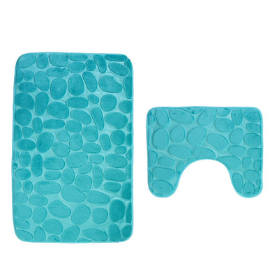 Juego de Tapetes Antideslizantes para Baño con Diseño de Piedra de Río - Image 5