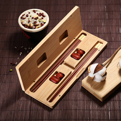 Juego de Palillos de Caoba Chinos Personalizados con Caja de Regalo - Image 6