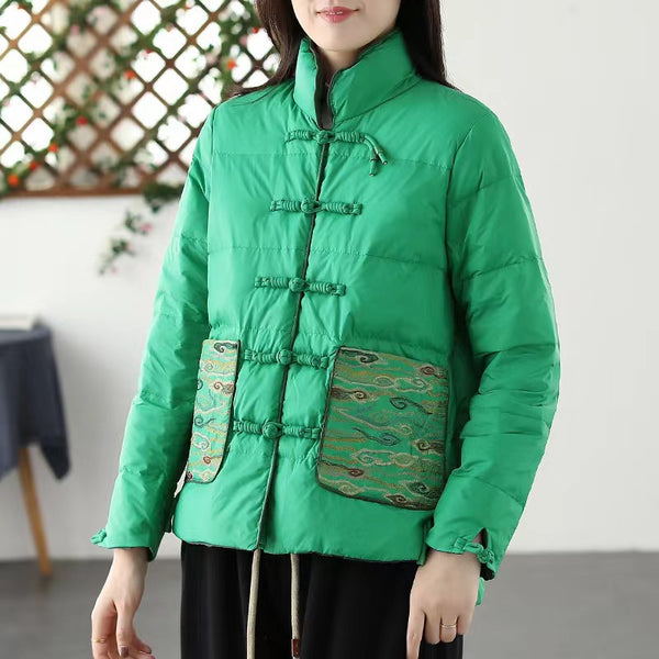 Chaqueta Acolchada Corta para Mujer con Bordado