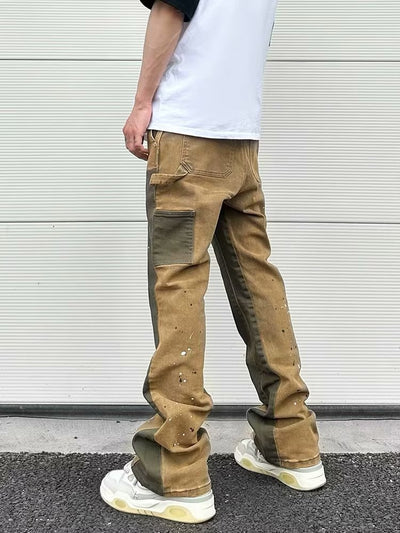 Pantalones de Trabajo Denim Elásticos Efecto Desgastado - Image 9