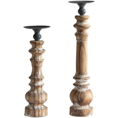 Portavelas Retro Americano de Madera Maciza y Hierro Forjado - Image 11