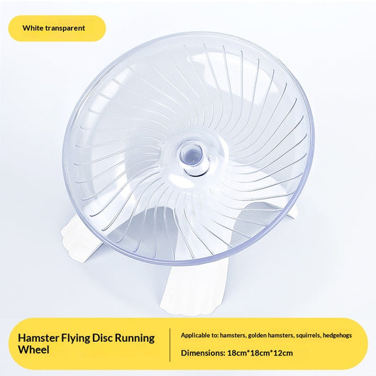 Blue transparent hamster flying saucer running wheel with a white stand, suitable for hamsters and small pets. - Image 6