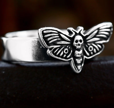 Anillo de Acero Inoxidable Estilo Retro con Diseño de Polilla para Hombre - Image 7