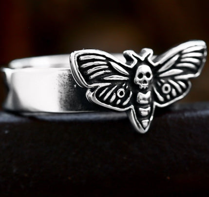 Anillo de Acero Inoxidable Estilo Retro con Diseño de Polilla para Hombre - Image 7