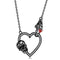 Collar Cadena Suéter Calavera Amor Plata 925 Oro Negro
