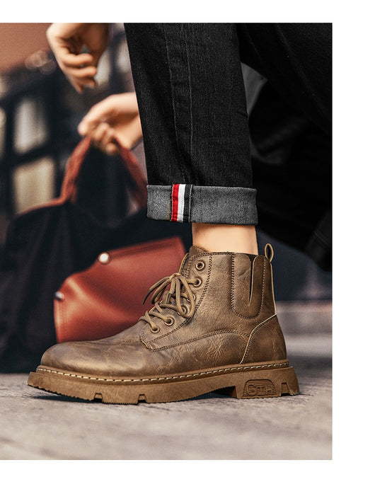 Botas Martin de Cuero para Hombre - Estilo Retro Versátil - Image 24