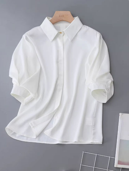 Blusa Blanca Manga Corta para Mujer - Diseño Exclusivo - Image 2