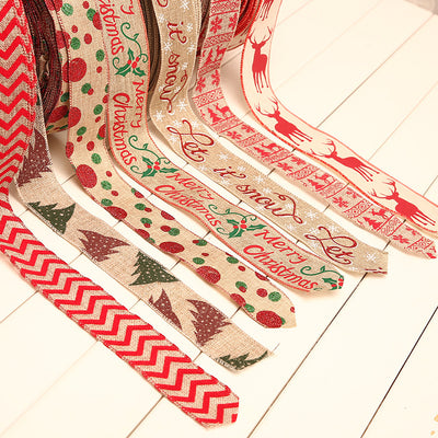 Cinta Decorativa Navideña con Lunares Estampados en Lino - Image 3