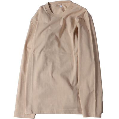 Camiseta Manga Larga de Algodón Puro Cuello Redondo Color Liso - Image 12