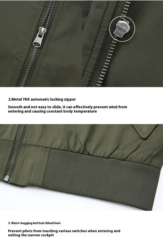 Chaqueta Piloto Holgada con Cuello Beisbolero para Hombre - Image 9