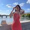 Vestido Atmosférico con Tirantes Florales Estilo Francés