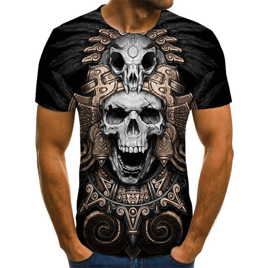 Playera Hombre Estampado Calavera Manga Corta - Image 4