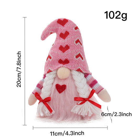 Muñeca Decorativa Sin Rostro de Punto con Corazón para San Valentín - Image 9