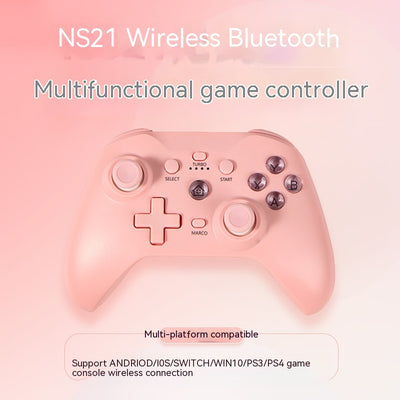 Blue Bluetooth wireless game controller with black joysticks and buttons for Android, iOS, PC, and Switch. - Image 2