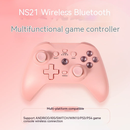 Blue Bluetooth wireless game controller with black joysticks and buttons for Android, iOS, PC, and Switch. - Image 2