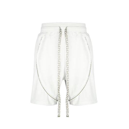 Shorts de Algodón Terry Blanco Puro con Cordón Ajustable para Hombre - Image 2