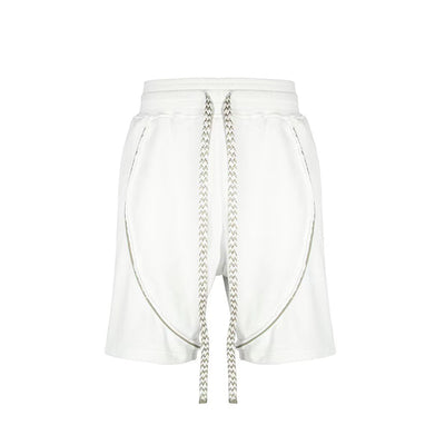 Shorts de Algodón Terry Blanco Puro con Cordón Ajustable para Hombre - Image 2