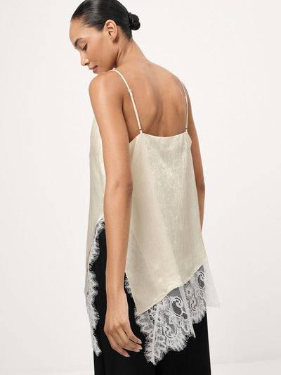 Blusa Camisola Escotada con Encaje y Parches Combinados - Image 15