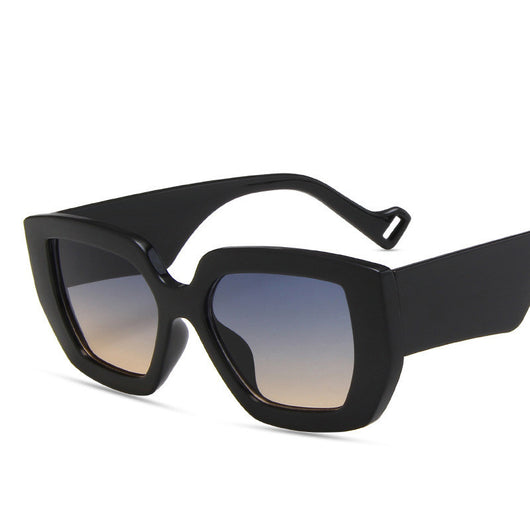 Gafas de Sol Retro Polígono con Contraste de Personalidad - Image 17
