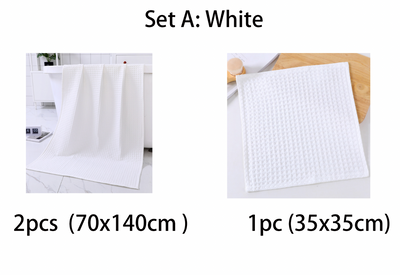 Toalla de Baño de Algodón Puro Textura Waffle - Súper Absorbente y Secado Rápido - Image 41