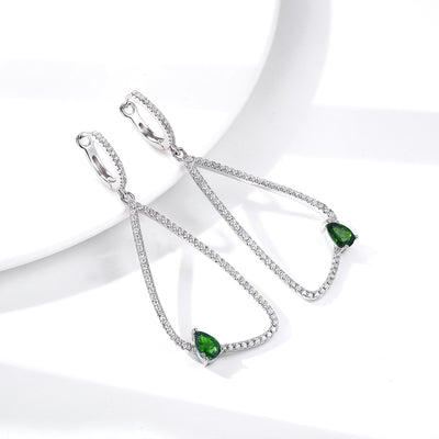 Aretes de Plata S925 con Diopsida Natural para Mujer - Image 7