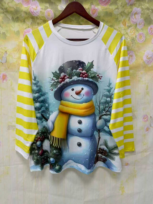 Suéter Largo para Mujer con Patrón de Muñeco de Nieve - Image 15