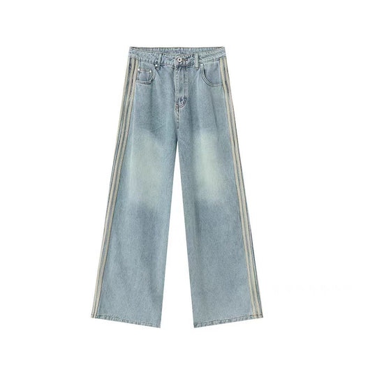 Camisa Denim Retro con Tres Rayas Laterales para Hombre - Image 7