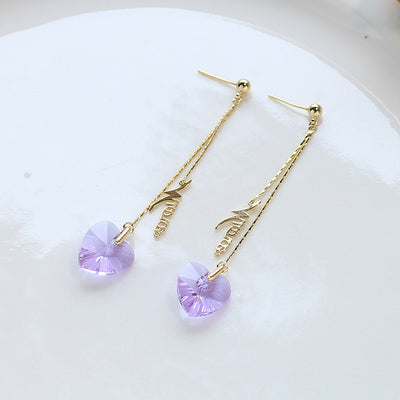 Aretes Largos de Cristal Transparente con Flecos Brillantes - Image 10