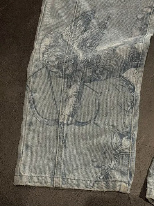 Jeans Casual Desgastados con Efecto Graffiti - Estilo Urbano Versátil - Image 10