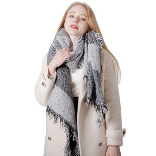 Chal Cálido Mujer Tejido Jacquard Combinado Otoño Invierno XINGX - Image 32