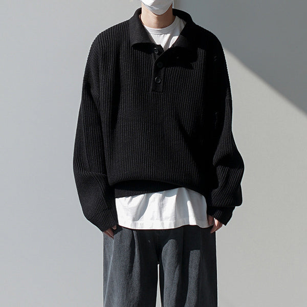 Polo Tejido Hombre Estilo Coreano Oversize