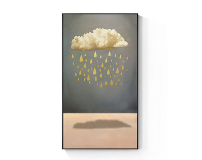 Póster Lienzo Bote Dorado - Pintura Abstracta Paisaje Natural - Image 3