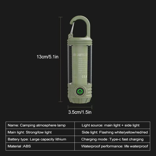Linterna LED Recargable Multifuncional para Camping y Ciclismo Nocturno - Image 6