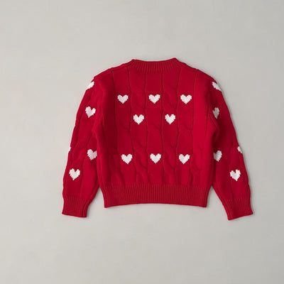 Suéter Infantil de Algodón Niño y Niña Cuello Redondo Rojo - Image 26