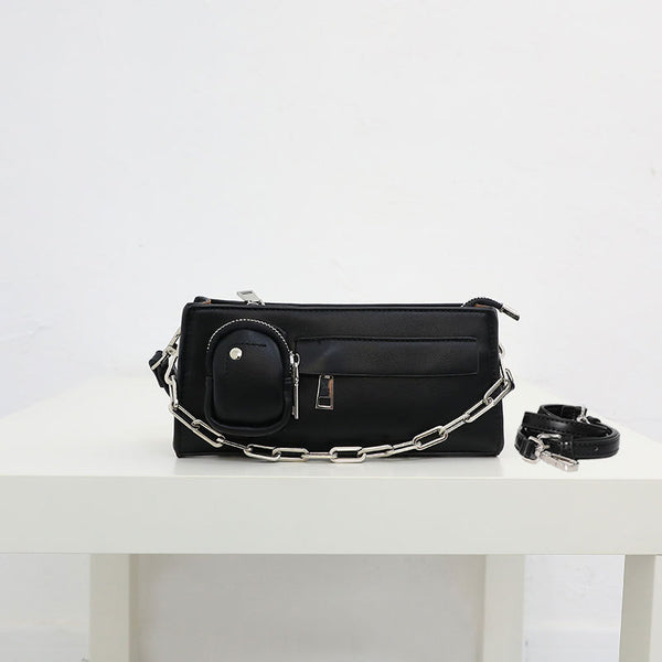 Bolso Bandolera Cuadrado con Cadena - Estilo Minimalista Axila - Image 6