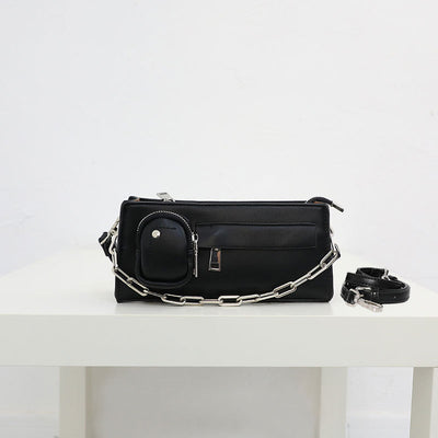 Bolso Bandolera Cuadrado con Cadena - Estilo Minimalista Axila - Image 6
