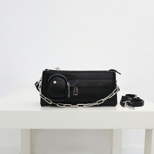 Bolso Bandolera Cuadrado con Cadena - Estilo Minimalista Axila - Image 6
