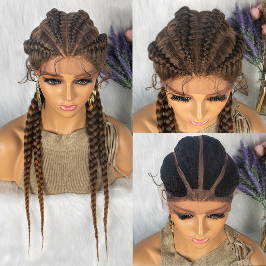 Peluca de Encaje Trenzado con Cabello de Bebé - 4 Trenzas - Image 8