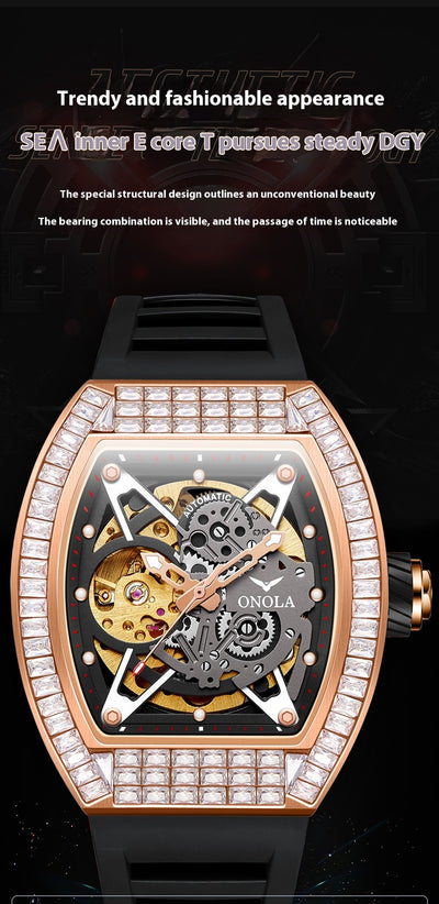 Reloj Automático Mecánico para Hombre con Correa de Silicona y Resistencia al Agua - Image 18